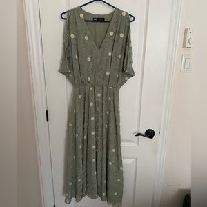 Green dress with dots from Zara